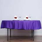 Polyester 90" Round Tablecloth Purple - Stain & Wrinkle-Resistant Table Cover