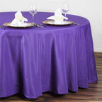 Polyester 108" Round Tablecloth Purple - Wrinkle-Resistant Table Cover