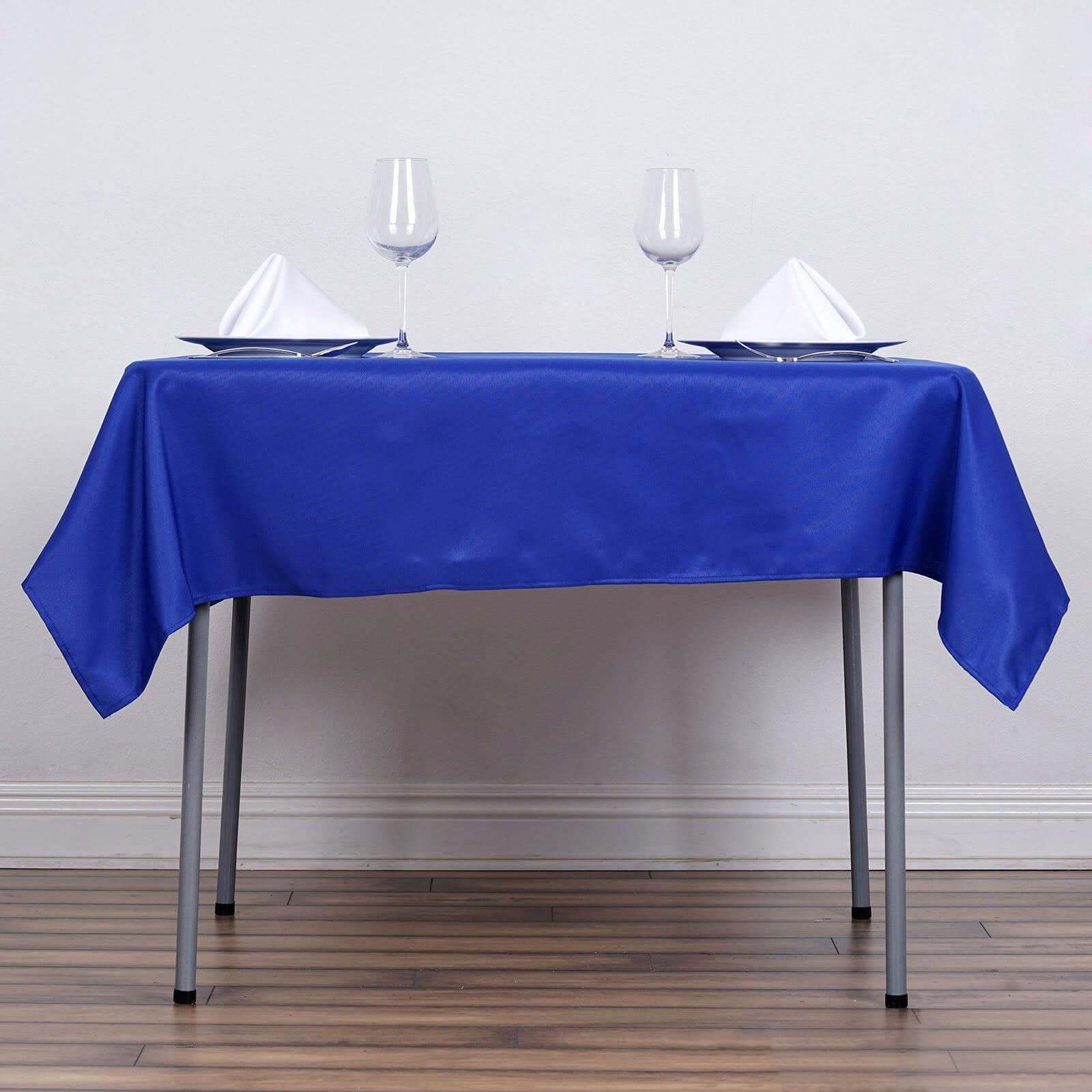 Polyester Square 54"x54" Tablecloth Royal Blue - Wrinkle-Resistant & Durable Table Cover