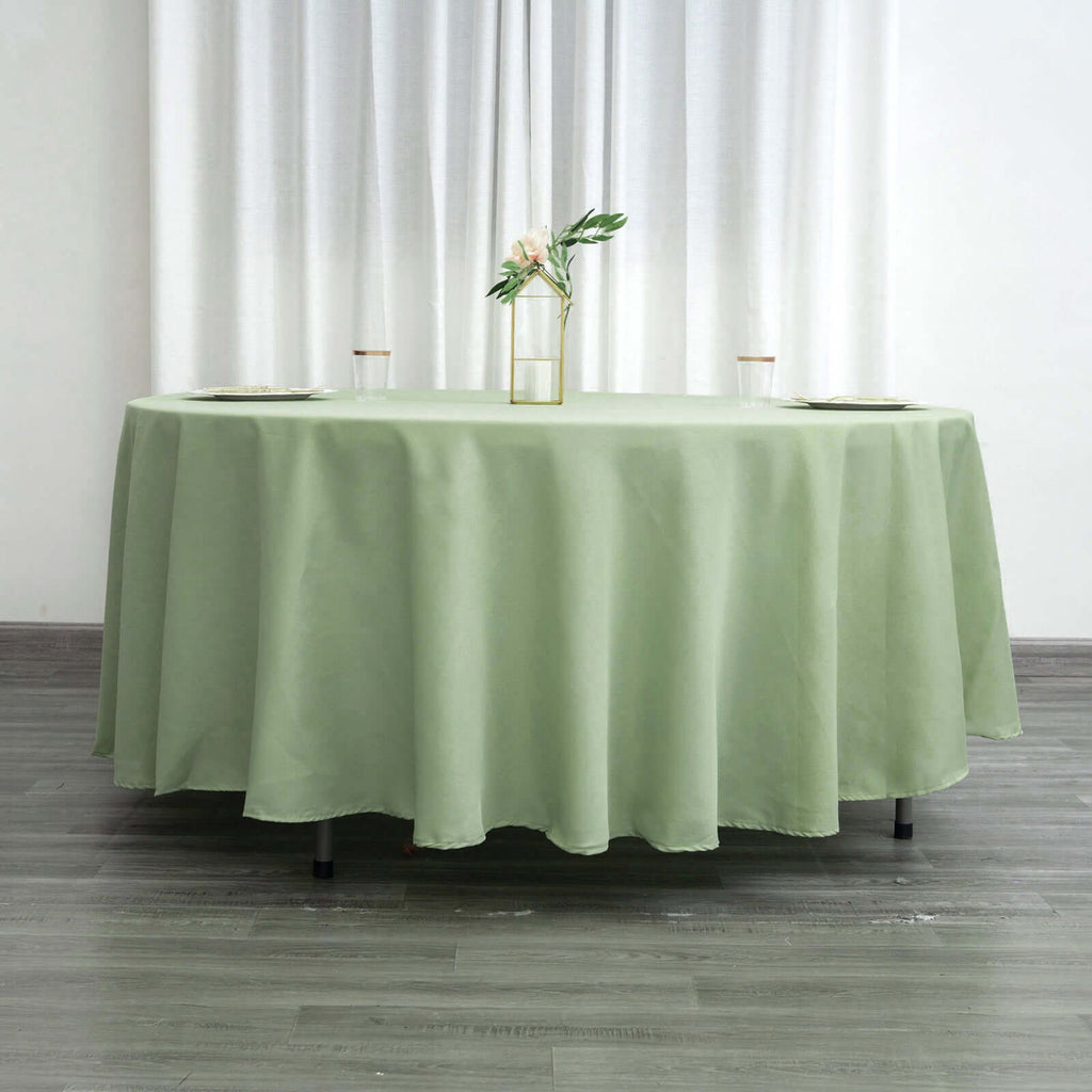 Polyester 108" Round Tablecloth Sage Green - Wrinkle-Resistant Table Cover