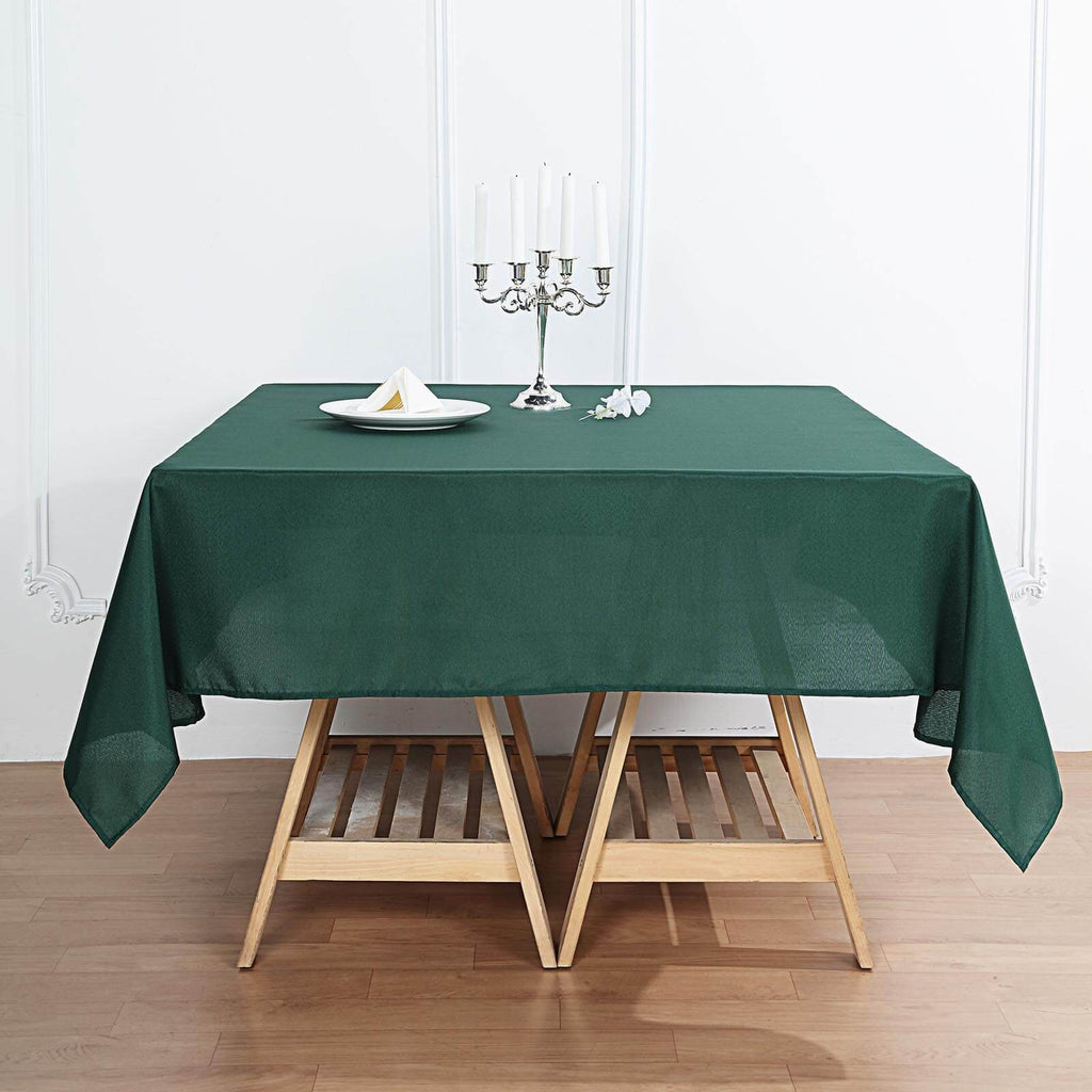 Polyester Square 70"x70" Tablecloth Hunter Emerald Green - Wrinkle-Resistant & Durable Table Cover