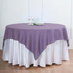 Polyester 70"x70" Table Overlay Square Tablecloth Violet Amethyst - Wrinkle-Resistant & Durable Table Cover