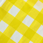 Plastic Table Cover White/Yellow Checkered Rectangle - Lightweight PVC Disposable Tablecloth 54"x108"