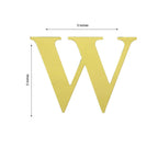4-Pack Stickers Banner Custom Alphabet "W" Design Gold - Text Stick-On Decorative Letters 5"