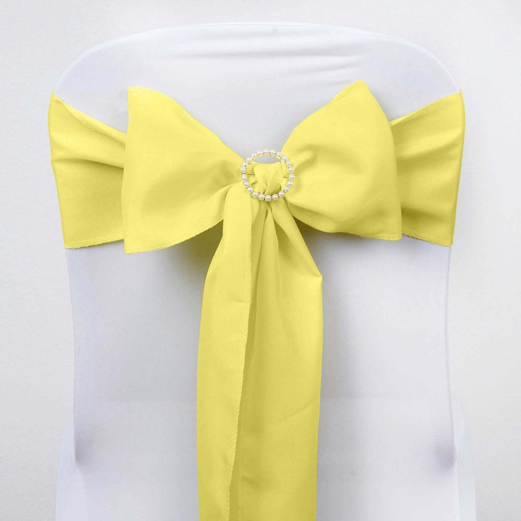 5 Pack Polyester Chair Sashes Yellow 6"x108"