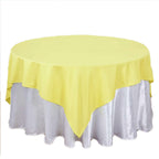 Polyester 70"x70" Table Overlay Square Tablecloth Yellow - Wrinkle-Resistant & Durable Table Cover