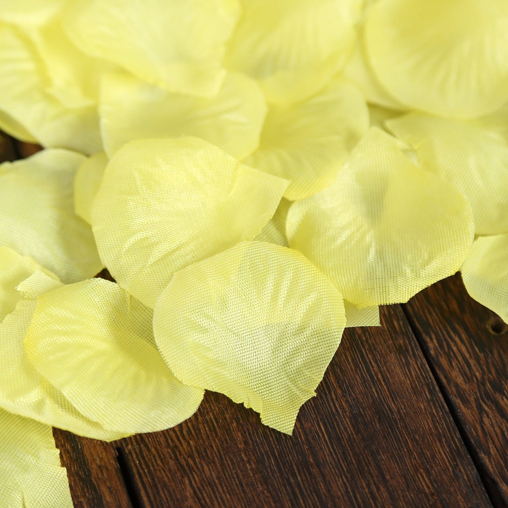 500-Pack Rose Petals Round Design Yellow Silk Confetti - Decorative Scatters for Tables and Floors