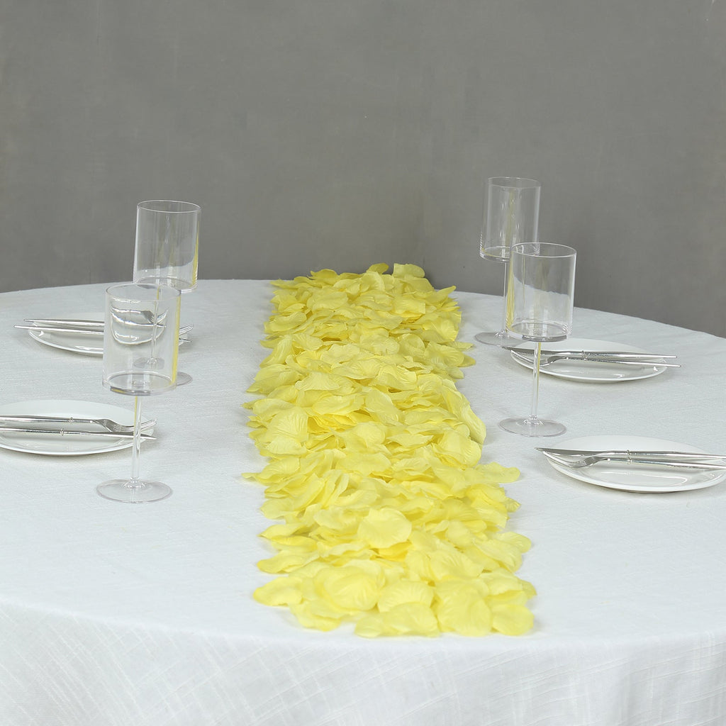 500-Pack Rose Petals Round Design Yellow Silk Confetti - Decorative Scatters for Tables and Floors