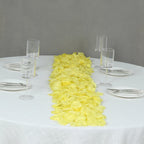 500-Pack Rose Petals Round Design Yellow Silk Confetti - Decorative Scatters for Tables and Floors