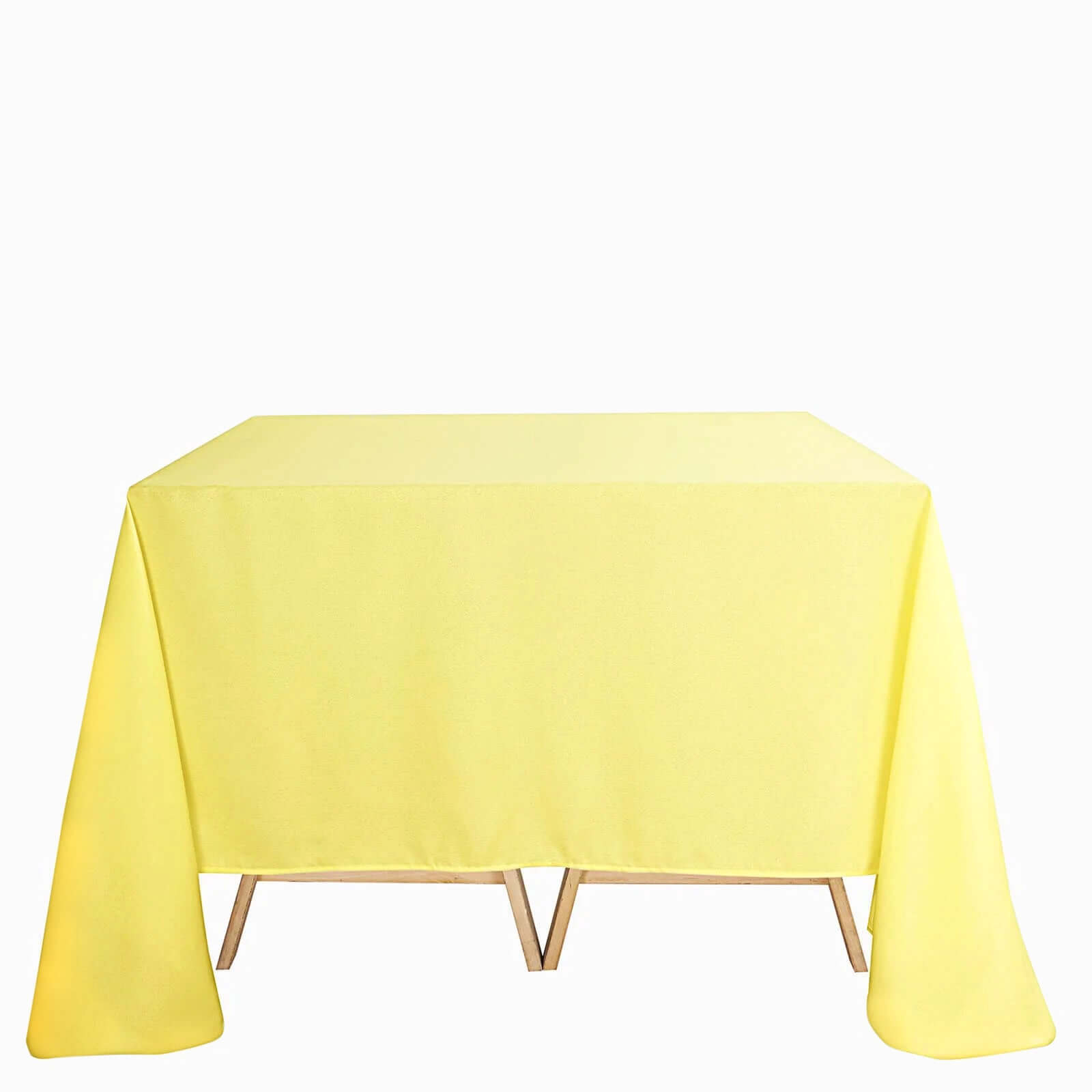 Polyester Square 90"x90" Tablecloth Yellow - Wrinkle-Resistant & Durable Table Cover
