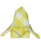 5 Pack Polyester 15"x15" Napkins Yellow/White Buffalo Plaid Gingham Style Cloth Napkins