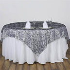 Taffeta 90"x90" Table Overlay Black and White - Tiger Print Table Topper for Jungle Theme